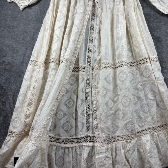 Intimately Free People See Me At Sunset Robe Kimono Lace Boho Cream Large K168 - Picture 5 of 13